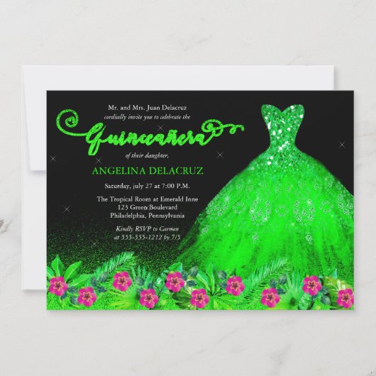 Tropisch Emerald Green Kaart (Voorkant)