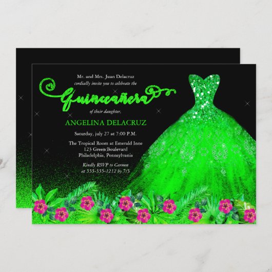 Tropisch Emerald Green Kaart (Voorkant / Achterkant)