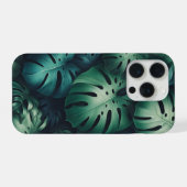 Tropisch Emerald Monstera Bladeren Patroon - Jungl iPhone Hoesje (Achterkant horizontaal)