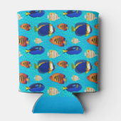 Tropisch en aquarium visontwerp op het zeekoraal blikjeskoeler (Achterkant)