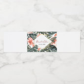 Tropisch en Goud Bruiloft Bloemen Water Label Waterfles Etiket (Enkel label)