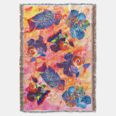 Tropisch en goudvisontwerp gooien dekens uit deken (Voorkant Verticaal)