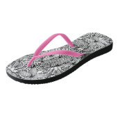Tropisch Escape Black en White Teenslippers (Schuin)
