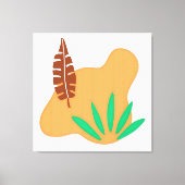 Tropisch Evenwicht – Abstracte Botanische Blad Kun Canvas Afdruk (Voorkant)