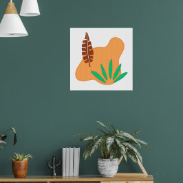 Tropisch Evenwicht – Abstracte Botanische Blad Kun Poster