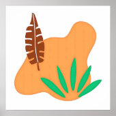 Tropisch Evenwicht – Abstracte Botanische Blad Kun Poster (Voorkant)