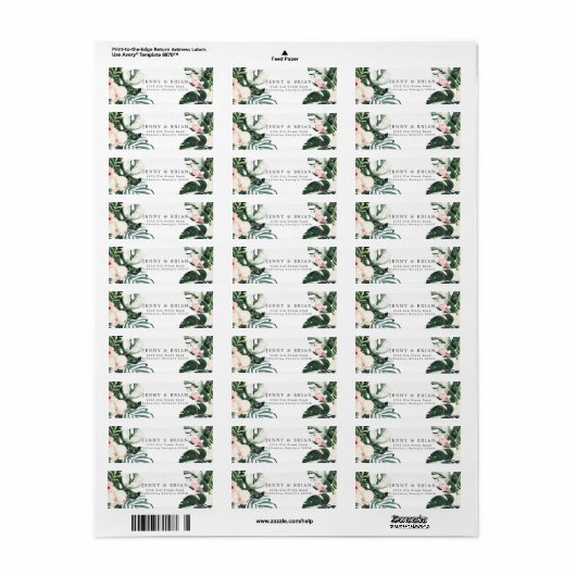 Tropisch | Exotic Monstera Variegata Return Etiket (Full Sheet)