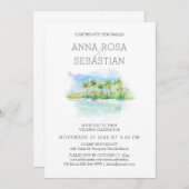 *~* Tropisch Exotisch AR7 Strand TROUWDAG RSVP + Kaart (Voorkant / Achterkant)