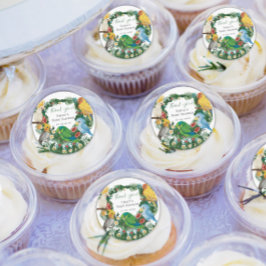 Tropisch exotisch baby Wild Parrots Baby shower Sq Ronde Sticker