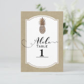 Tropisch Exotisch Bloemengoud Ananas Tafelnummer (Staand voorkant)