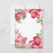 Tropisch exotisch Floral Gold Pineappel Table Numb Kaart (Achterkant)