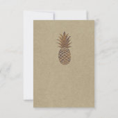 Tropisch exotisch Floral Gold Pineappel Table Numb Kaart (Achterkant)