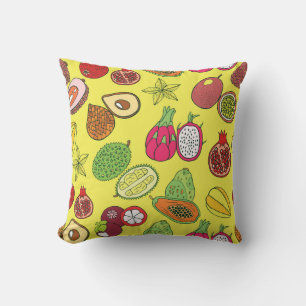 Tropisch exotisch fruit Hand-getrokken patroon Kussen