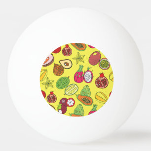 Tropisch exotisch fruit Hand-getrokken patroon Pingpongbal