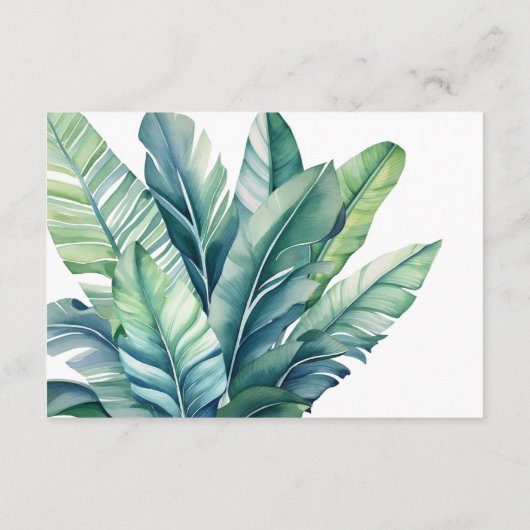 Tropisch exotisch gebladerte verlaat details behui informatiekaartje (Achterkant)