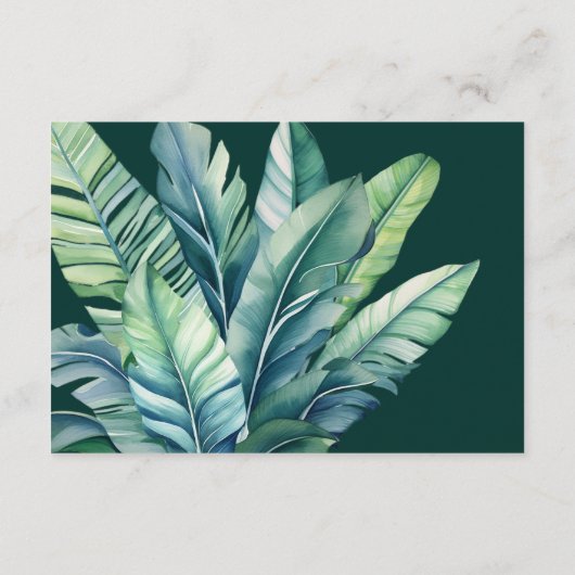 Tropisch exotisch gebladerte verlaat details behui informatiekaartje (Achterkant)