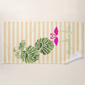 Tropisch exotisch, gestreept, gevarieerd strandlaken (Voorkant)