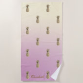 Tropisch exotisch, goudananas strandlaken (Voorkant)