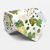 Tropisch exotisch groen laat botanisch patroon ove stropdas (Opgerold)