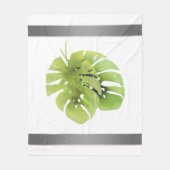 Tropisch exotisch groen monstera verlaat waterverf fleece deken (Voorkant)