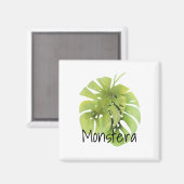 Tropisch exotisch groen monstera verlaat waterverf magneet (Voorkant / Achterkant)