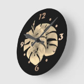 Tropisch exotisch groen monstera verlaat waterverf ronde klok (Hoek)