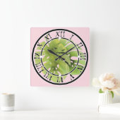 Tropisch exotisch groen monstera verlaat waterverf vierkante klok (Huis)