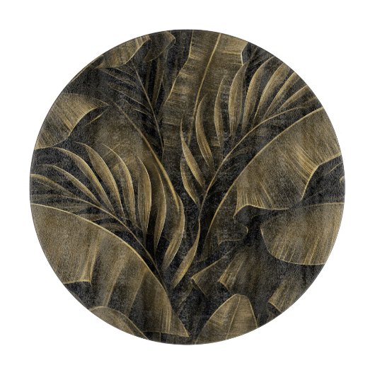 Tropisch Exotisch: Grunge Golden Natuur Snijplank (Voorkant)