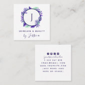 Tropisch exotisch monogram Skincare Beauty Modern Vierkante Visitekaartje (Voorkant / Achterkant)