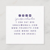 Tropisch exotisch monogram Skincare Beauty Modern Vierkante Visitekaartje (Achterkant)