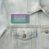 Tropisch exotisch monstera laat Paarse groene ombr Naamplaatje (In situ)