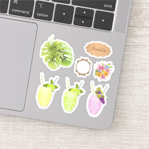Tropisch exotisch monstera verlaat waterverf effec sticker