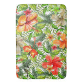 Tropisch exotisch Oerwoud Hibiscus Flower Flowers Badmat (Voorkant Verticaal)