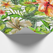Tropisch exotisch Oerwoud Hibiscus Flower Flowers Cadeaupapier (Hoek)