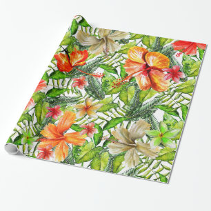 Tropisch exotisch Oerwoud Hibiscus Flower Flowers Cadeaupapier