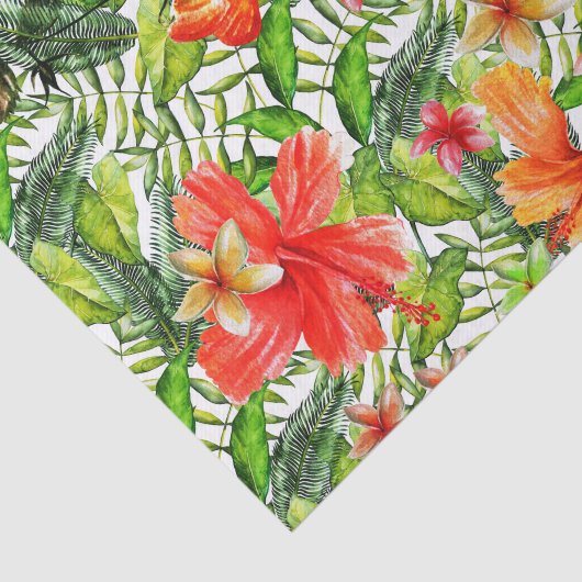 Tropisch exotisch Oerwoud Hibiscus Flower Flowers Tissuepapier (Detail)