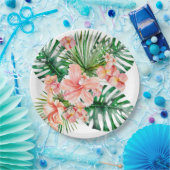 Tropisch exotisch Oerwoud Hibiscus Flowers Papieren Bordje (Feest)