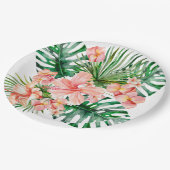 Tropisch exotisch Oerwoud Hibiscus Flowers Papieren Bordje (Gekanteld)