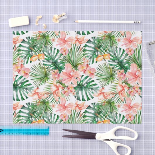 Tropisch exotisch Oerwoud Hibiscus Flowers Tissuepapier (Craft)