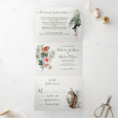 Tropisch exotisch Oerwoud Wedding Tri-Fold Uitnodi Drieluik Uitnodiging (Binnen)