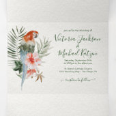 Tropisch exotisch Oerwoud Wedding Tri-Fold Uitnodi Drieluik Uitnodiging (Binnenkant midden)