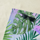 Tropisch exotisch, palmbladeren, Hibiskus Strandlaken (In situ)