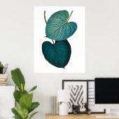 Tropisch exotische filodendronbladeren poster (Thuiskantoor)