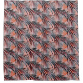 Tropisch exotische palmplank laat Surreëel patroon Douchegordijn (Voorkant)