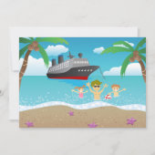 Tropisch familie strand cruise plezier kaart (Voorkant)