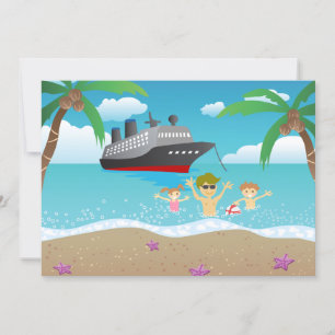 Tropisch familie strand cruise plezier kaart