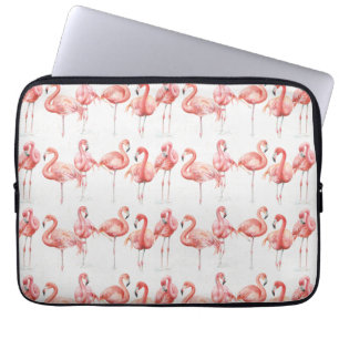 Tropisch   Familie van Flamingos Laptop Sleeve
