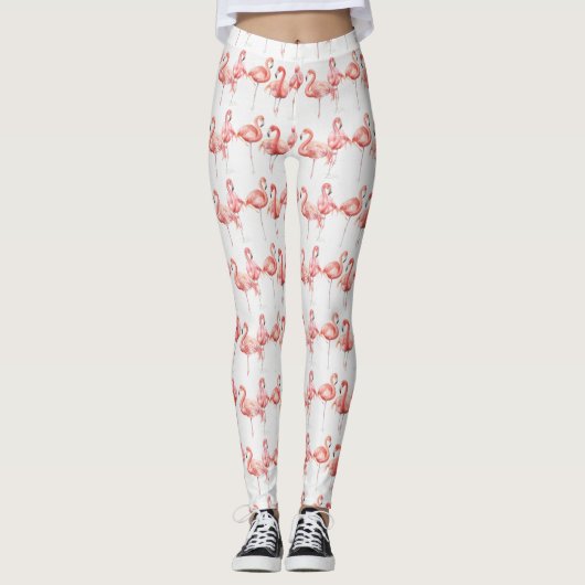 Tropisch | Familie van Flamingos Leggings (Voorkant)