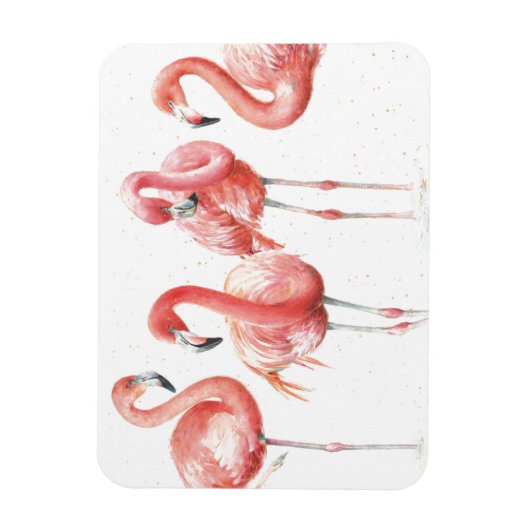 Tropisch | Familie van Flamingos Magneet (Verticaal)