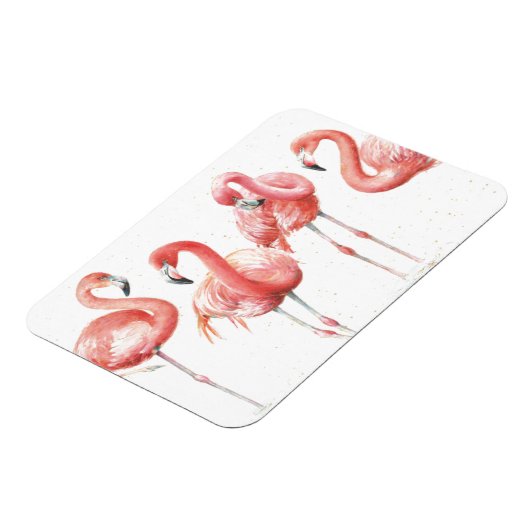 Tropisch | Familie van Flamingos Magneet (Linkerzijde)